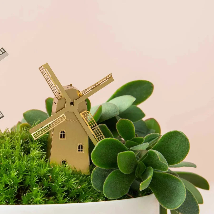 Mini Model Windmill - Plant Decor