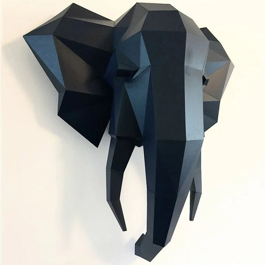 Elephant Head - Wall Art - Black