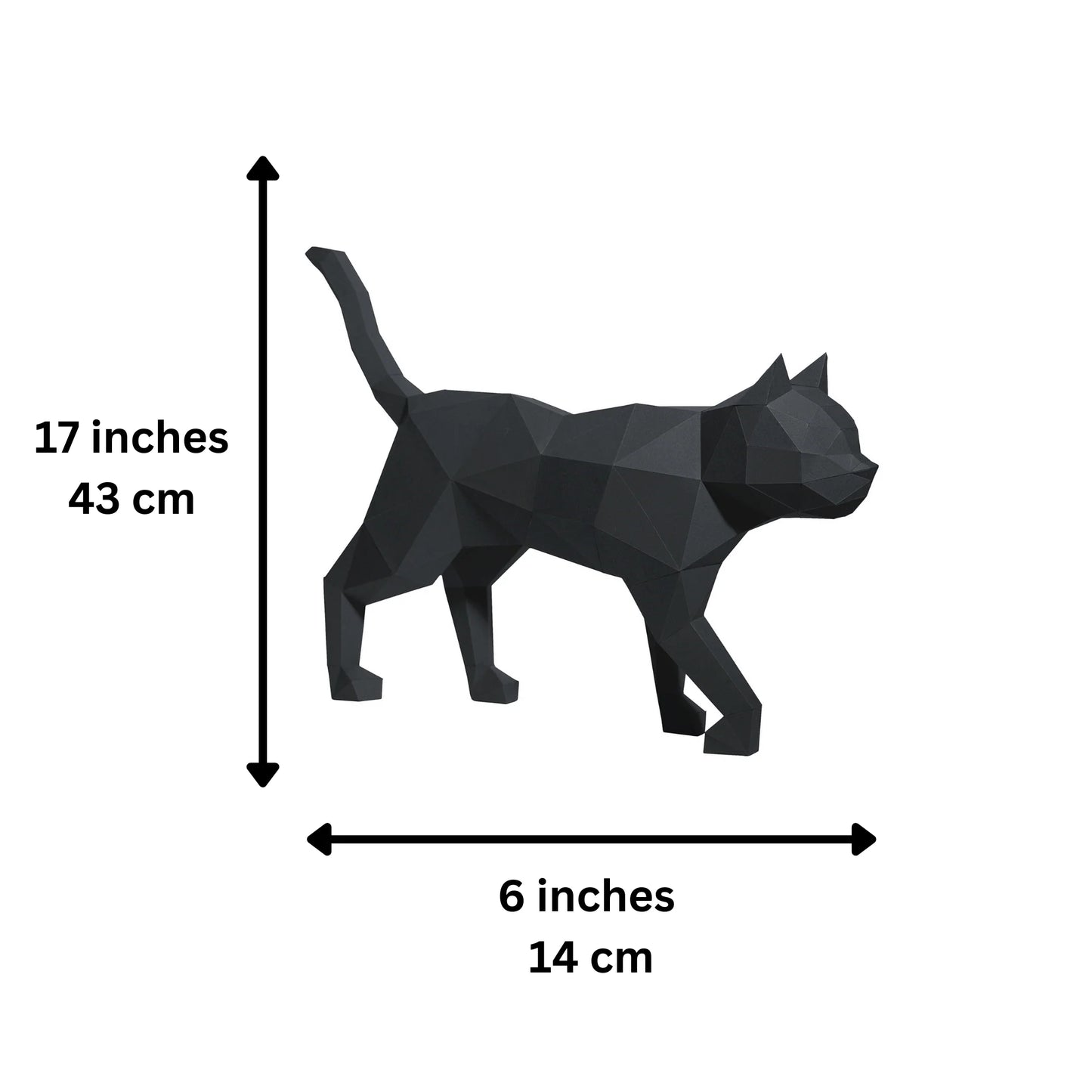 Cat - 3D Model Standing - Black