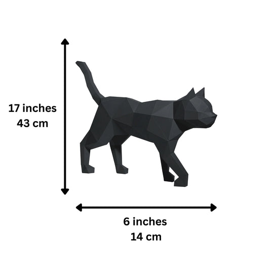 Cat - 3D Model Standing - Black