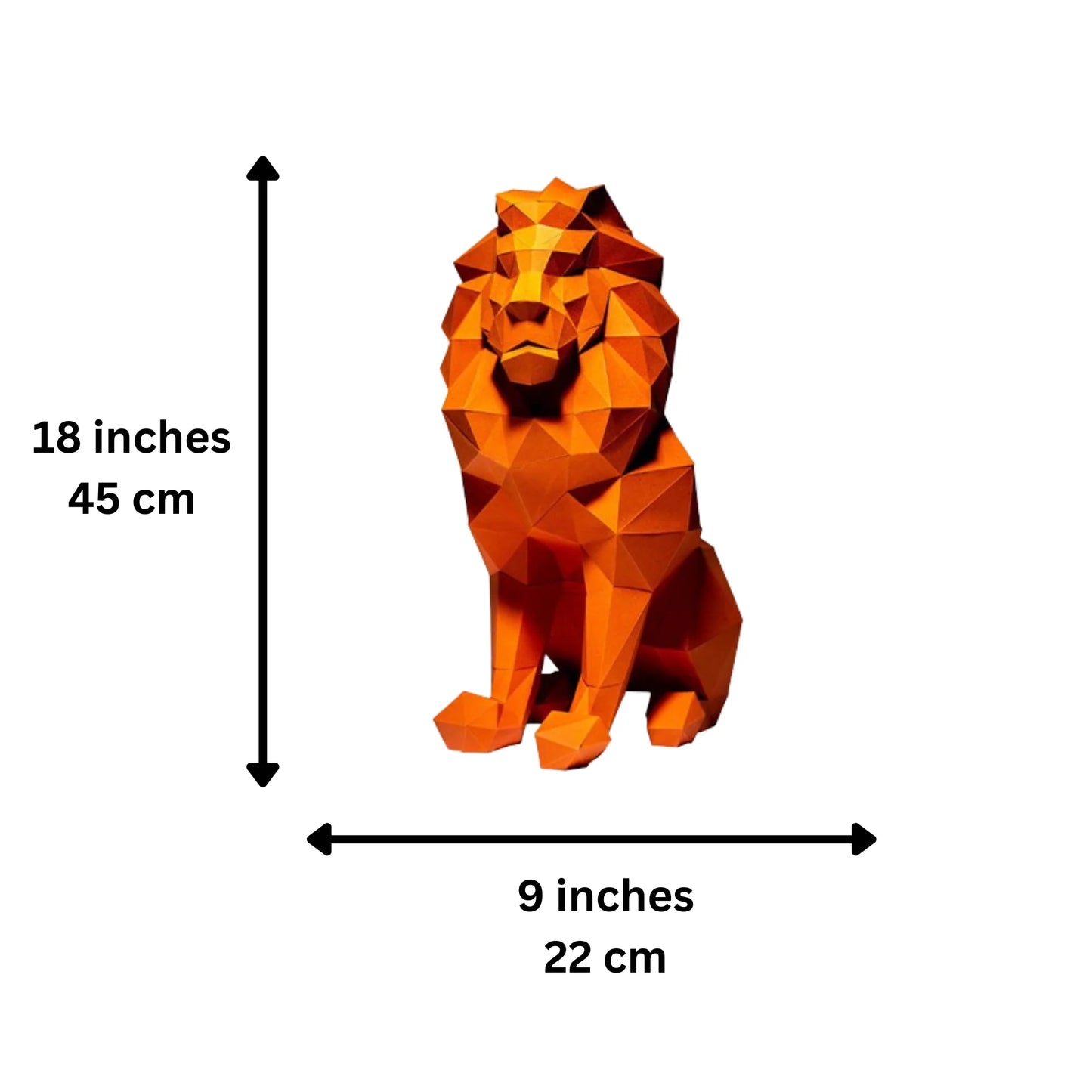 Lion - 3D Model Sitting - Orange