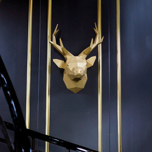 Deer Head - Wall Art - Gold