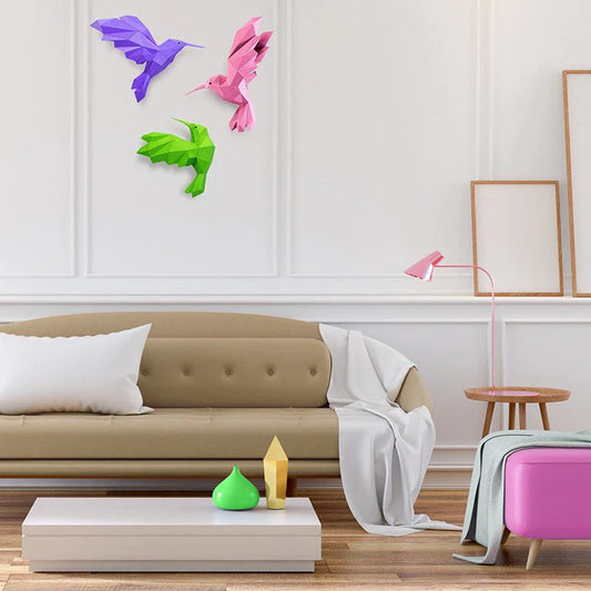 Hummingbirds- Wall Art - 3 piece set