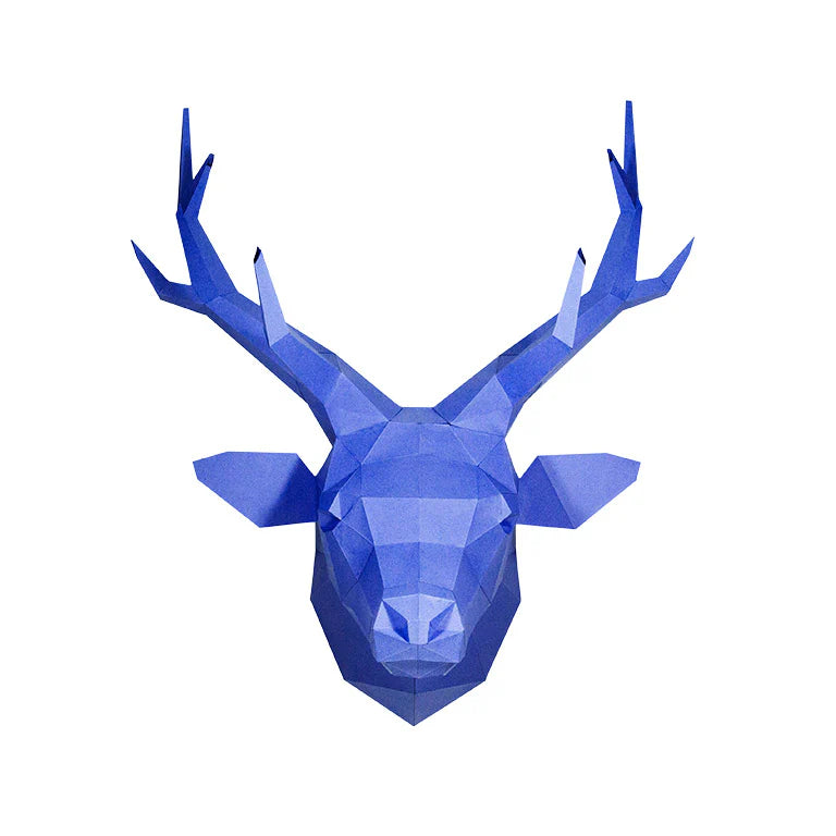 Deer Head - Wall Art - Blue