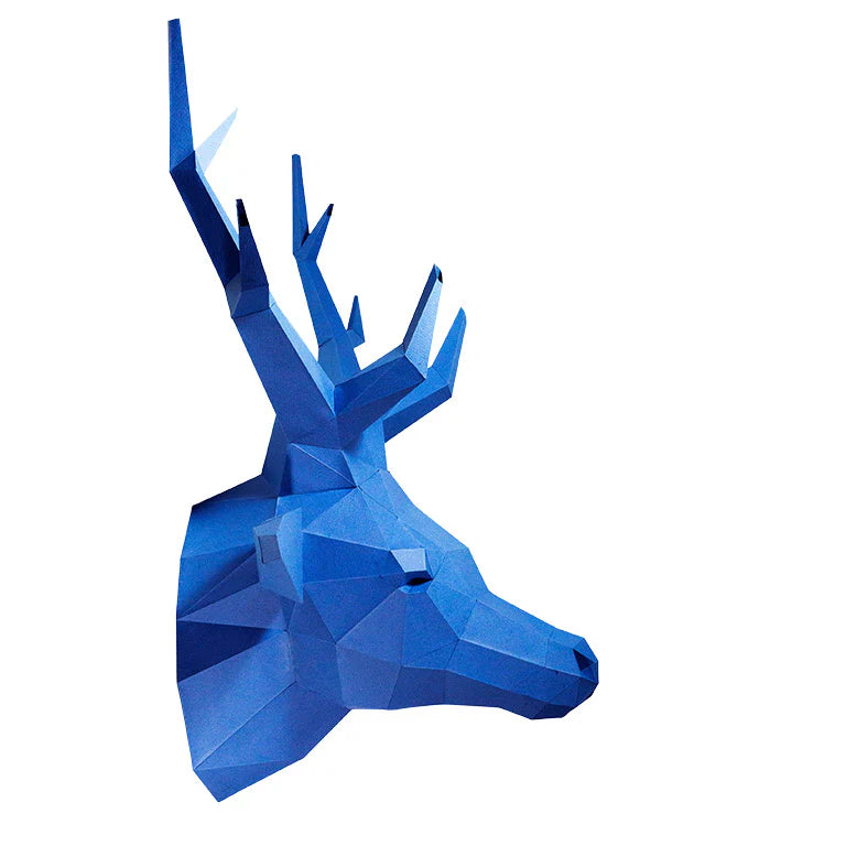 Deer Head - Wall Art - Blue