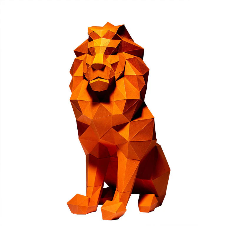 Lion - 3D Model Sitting - Orange