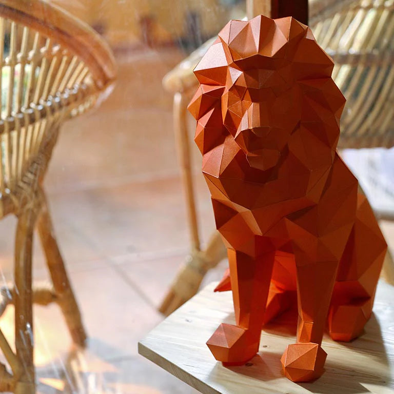 Lion - 3D Model Sitting - Orange