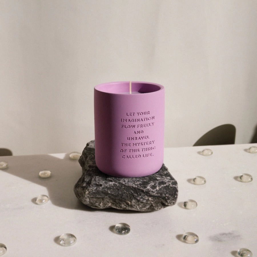 CEMENT CANDLE - PURPLE