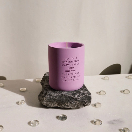 CEMENT CANDLE - PURPLE