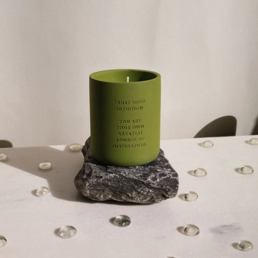 CEMENT CANDLE - GREEN