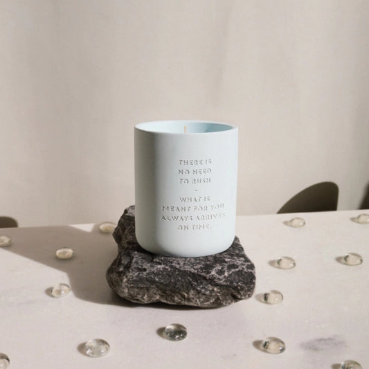 CEMENT CANDLE - PALE BLUE