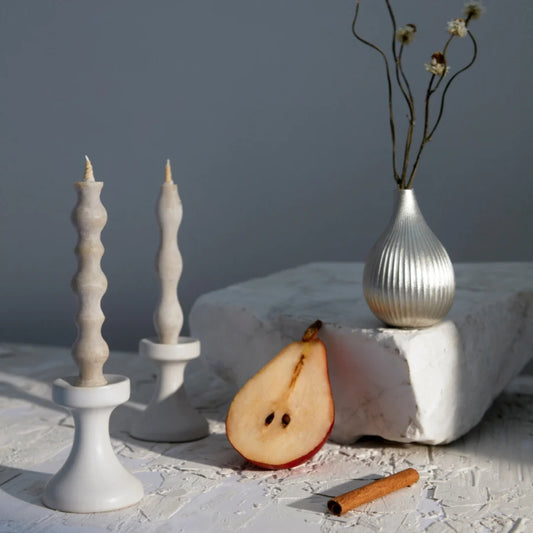 Fluid Stoneware Candle Stand