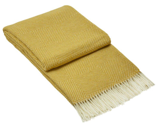 Hampton Merino Throw - Mustard