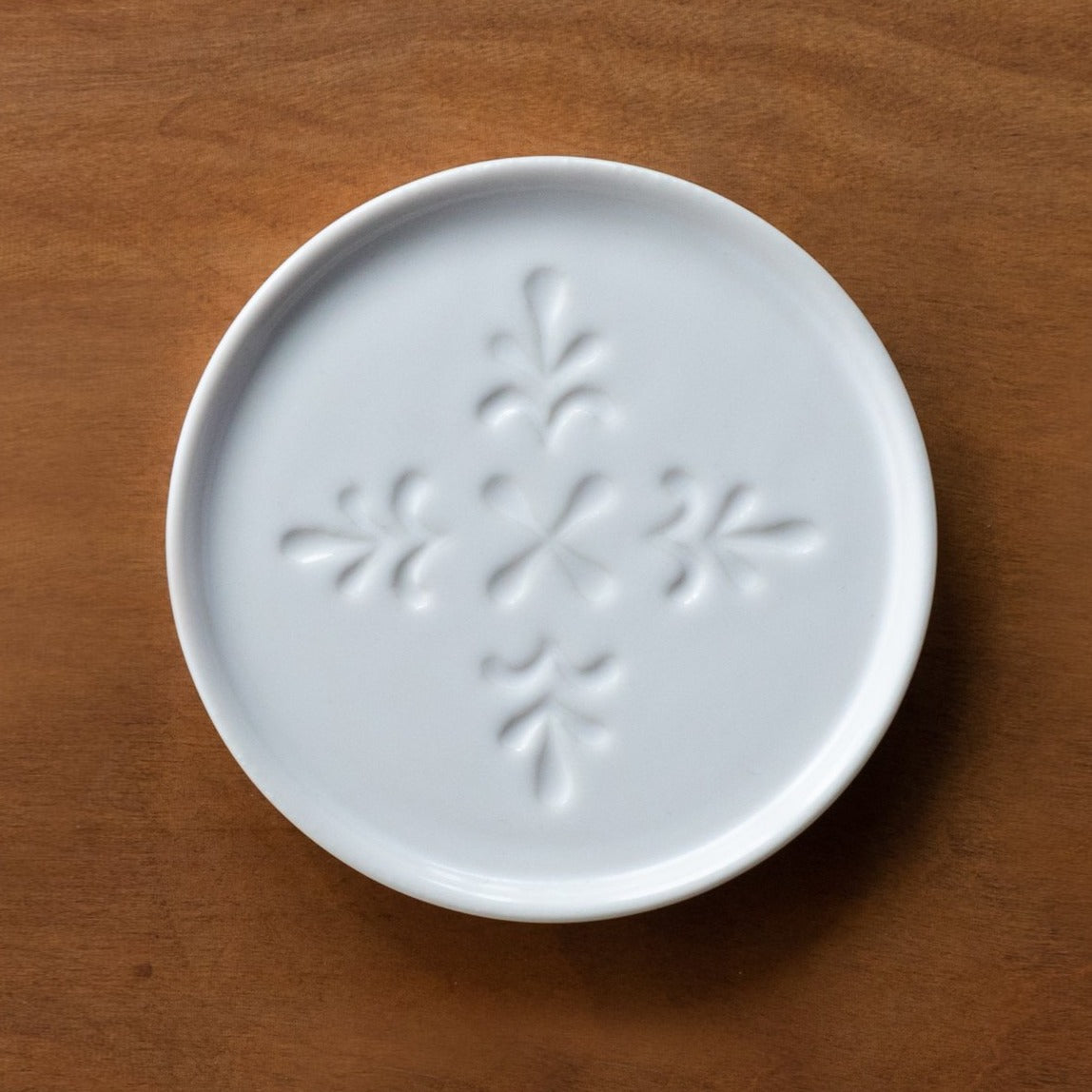 Carved Porcelain Coasters - White