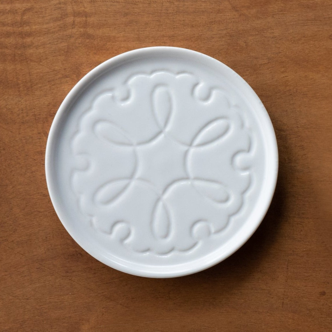 Carved Porcelain Coasters - White